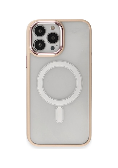 Apple iPhone  Uyumlu - 15 Pro Max Kılıf Room Magneticsafe Silikon - Pudra