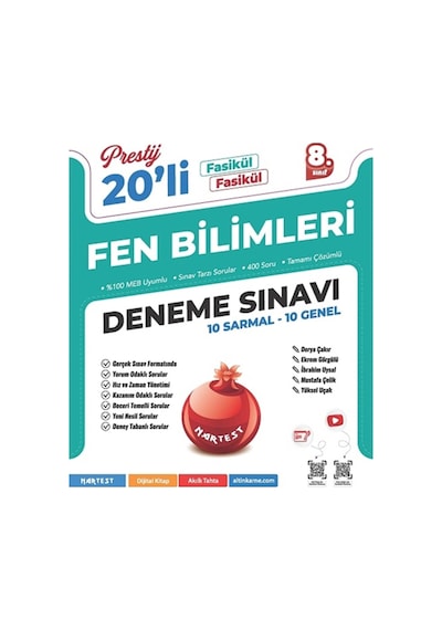 Nartest 8. Sınıf Tüm Dersler Haftalık Genel Denemeler
