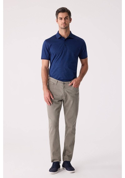 Erkek Yeşil Slim Fit Üst Cep Kanvas Pantolon