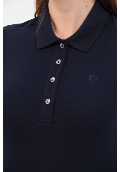 Msw Kadın Uzun Kollu Regular Fit Polo Yaka T-shirt Lacivert