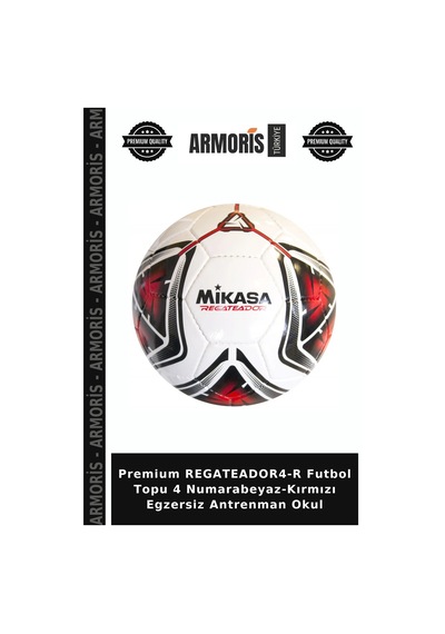 Premium Regateador4-r Futbol Topu 4 Numarabeyaz-kırmızı Egzersiz Antrenman Okul Beyaz - Kırmızı