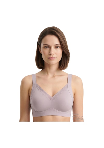 Cottonill Seamless Bra - Seravia Lila Lazer Kesim Dantelli Minimizer Kadın Sütyen