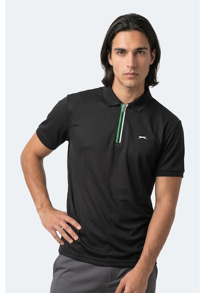 Slazenger Kenshın Erkek Polo Yaka Siyah Tişört