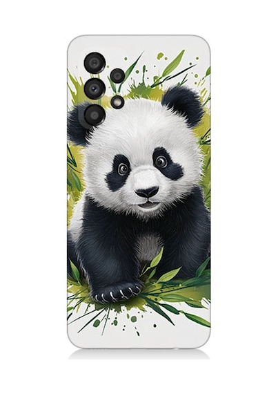 Samsung Galaxy A73 Uyumlu Sevimli Panda Desenli Silikon Kılıf