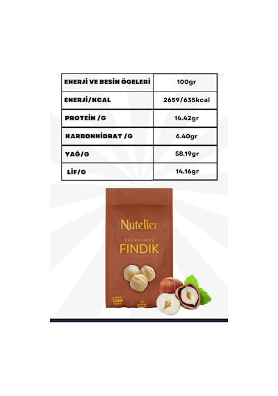 Nutelier Çifte Kavrulmuş Fındık 250 G