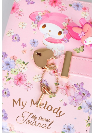 X Dekomus Lisanslı My Melody Dreamy Secret Garden A6 Kilitli Hatıra Defteri & 3d Uçlu Kalem Seti Altın
