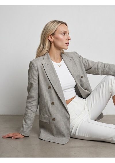 DİLVİN 60811 Keten Karışımlı Blazer Ceket-taş