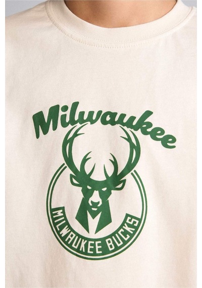 Defacto Nba Mılwaukee Bucks Tişört Erkek Çocuk G7618a826smer117 Ekru-er117