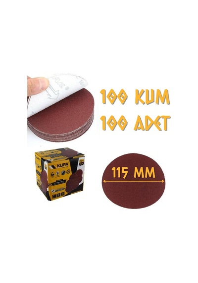 Kupa Yuvarlak Cırt Zımpara 115 Mm P100 Kum 100 Adet
