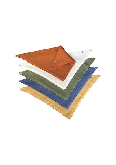 Tikpaket Çıtçıtlı Müslin Bebek Salya Önlüğü & Fular 10'lu Çok Renkli