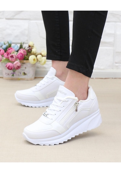 2161 Beyaz 36-40 Günlük Kadın Sneakers Beyaz