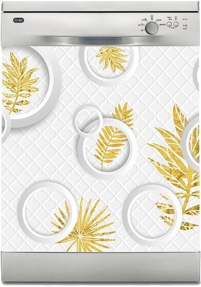 Bulaşık Makinesi Sticker Kaplama Beyaz Eşya Kaplama 3d Altın Yaprak