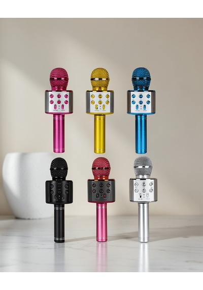 Kablosuz Bluetooth Karaoke Mikrofon Usb Aux Girişli Yüksek Ses Kalitesi