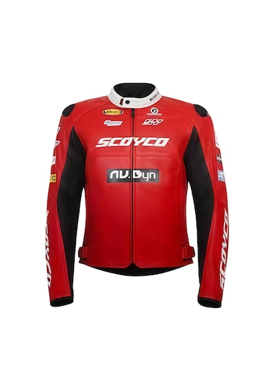 Motoanl Motosiklet Montu 4 Mevsim Sport Racing Mont Pu Leather Red