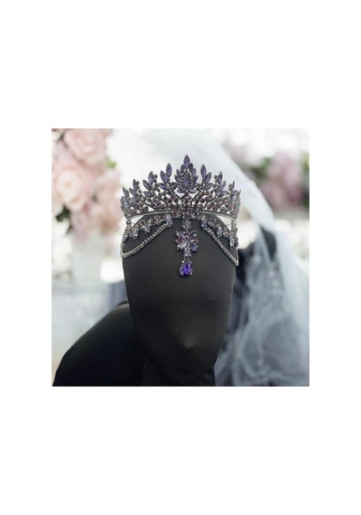 Alınlıklı Gelin,kına,nişan,söz,after,bride,party Taç Mor - 729058711 Mor