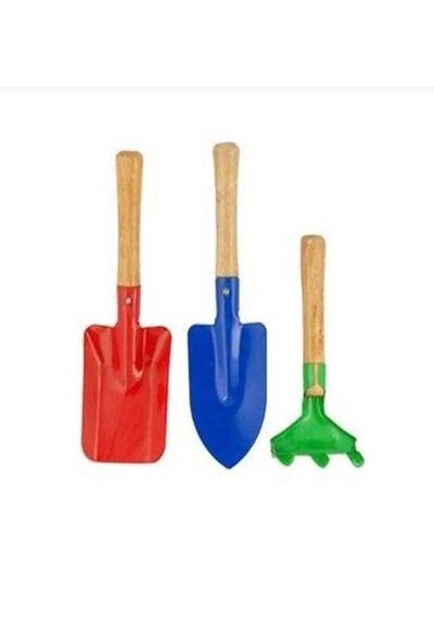 Kürek Tırmık Hobi Seti Kürek Bahçe Seti Metal Başlık 3 Lü Set