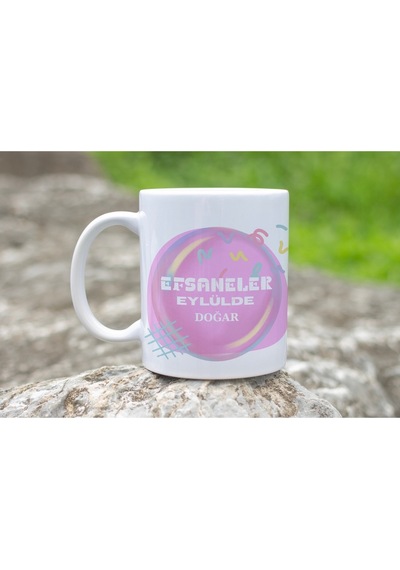 Efsaneler Eylülde Doğar Yazılı Doğum Günü Kupa Bardak Renkli Ve Enerjik Pembe Tasarım Hediye Beyaz