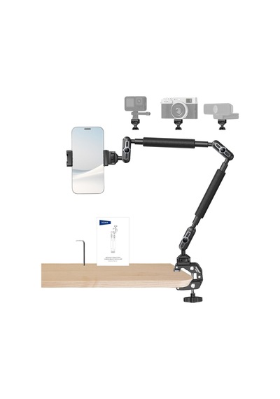 22 "sihirli Kol W Masa C Kelepçe, Mic Boom Kol Eklemli Üstten Kamera Dağı 1/4 "3/8" Arrı İçin Konular, Telefon Mikrofon Webcam Eylem Kamera Video Işık İçin Masaüstü Standı Tutucu Ua057