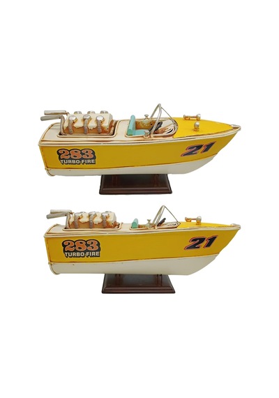 Dekoratif Metal Hız Botu Sürat Teknesi 32cm