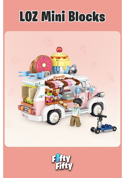 Loz Mini Block Serisi Food Truck/yemek Kamyonu -lz1738 582 Parça Oyuncak Yapım Seti
