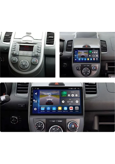 Kia Soul Araç Multimedya Android Ekran Carplay Navigasyon Cihazı Double Teyp 2+32 9" 11-13 Gri Navımex