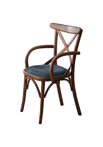 Gazzini Thonet Kolçaklı Sandalye Mavi