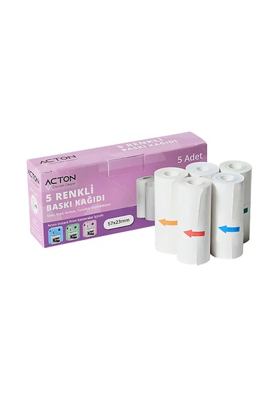 Acton Şipşak Dijital Çocuk Fotoğraf Makinesi Kağıdı Renkli 5li Paket