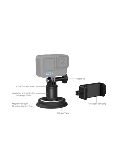 Smallrig - 4347 Aksiyon Kamera Uyumlu Vantuz Siyah