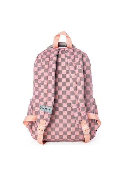 Colorful Polly Sırt Çantası Pudra Pembe - Laptop Bölmeli Günlük Çanta Kız İlkokul - Ortaokul - Lise Pudra Pembe