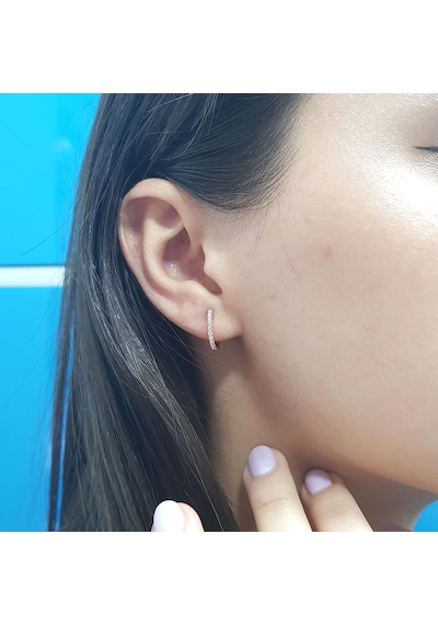 Lova Pırlantalı Oval Halka Küpe -  3010022