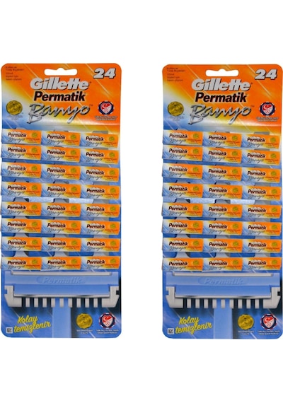 Gillette Permatik Banyo Kullan-At Tıraş Bıçağı 2 x 24'lü