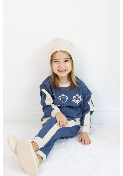 Miababy Cozy Nakış Baskılı 3lü Takım Mavi