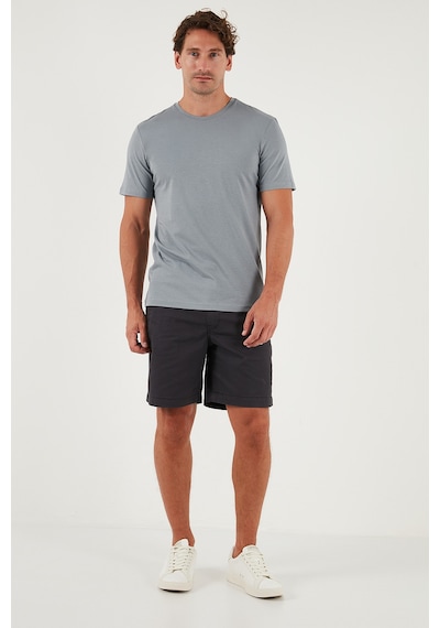 Buratti Pamuklu Regular Fit Bisiklet Yaka Erkek T Shirt 59020204 Açık Gri