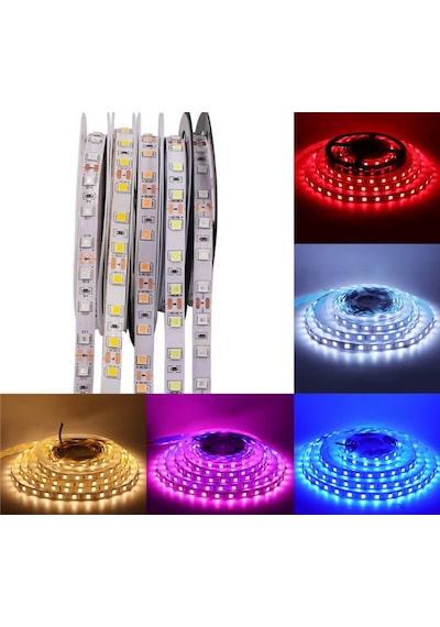 12 Volt 5050 Dış Mekan Şerit Led 3 Çipli Kırmızı Metrede 60 Led Ip65 5 Metre