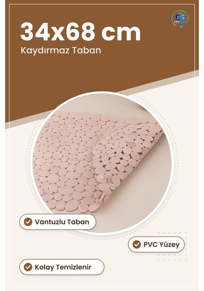 Banyo Paspası Vantuzlu Kaydırmaz 34x68 Cm Duş Küvet Pvc Yumuşak S çok renkli