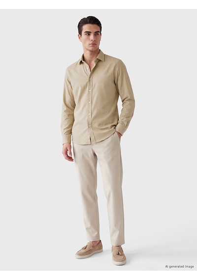 Lcwaıkıkı Classic Bej Regular Fit Erkek Gömlek