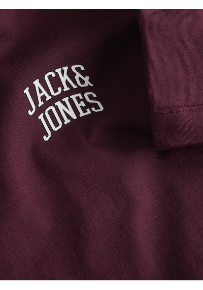 Jack & Jones Erkek Bisiklet Yaka Gögüs Baskili Tisört - Noge - 12310399 Port Royale