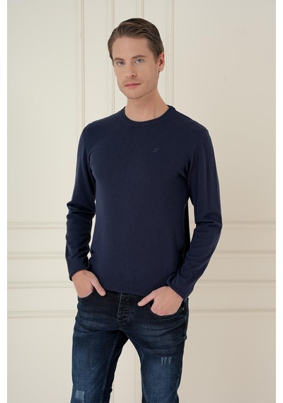 Efor Tr 875 Slim Fit Lacivert Klasik Triko Lacivert