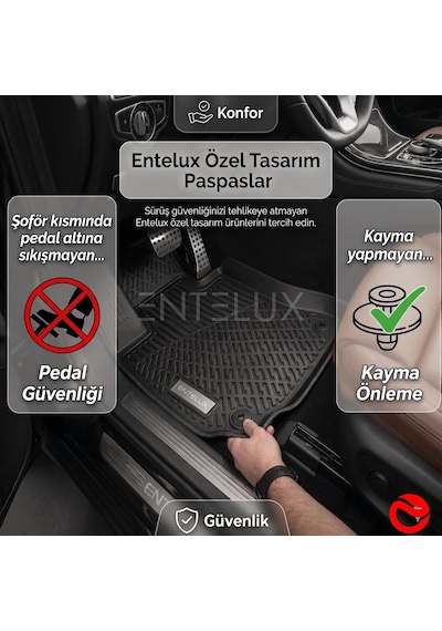 Tr Tesla Model Y Üst Bagaj 2025 İle Uyumlu Tpe 3d Premium Paspas Seti Genel