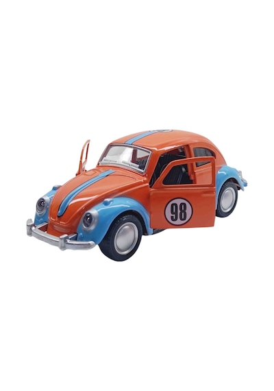 1:36 Metal Klasik Vosvos Çek Bırak Araba Kapıları Açılan Oyuncak 1967 Volkswagen Beetle - Turuncu