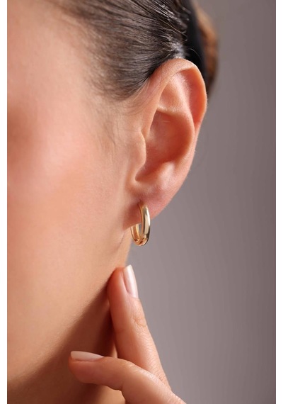 Altın Du Z Oval Halka Ku Pe 1.6 Cm 3mm
