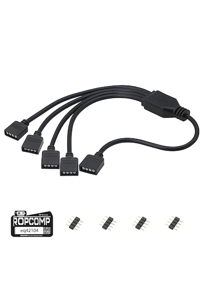 Ropcomp Pc Kasa Ve Led Aydınlatma İçin 4 Çıkışlı 4-pin Rgb Splitter 30 Cm