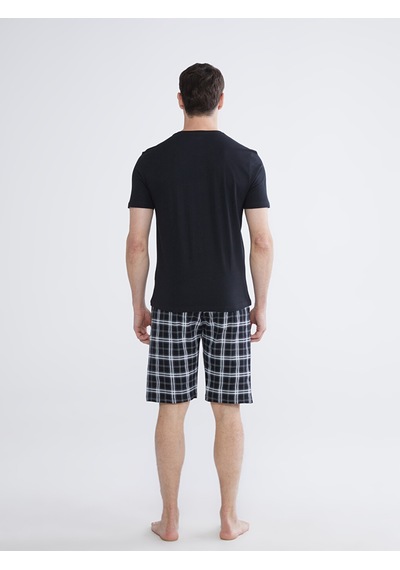 Lc Waikiki Lc Waıkıkı Siyah Standart Kalıp Erkek Şortlu Pijama Takımı