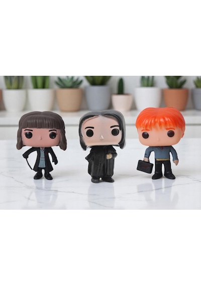 Harry Potter Pop Stil Hermione Granger Severus Snape Ron Weasley 3lü Karakter Figür Oyuncak 10 Cm. Harry Potter