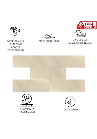 Tink Kendinden Yapışkanlı Beyaz Huş Desenli Pvc Parke 25x80 Cm/5 Adet