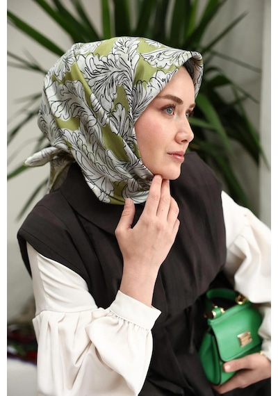 Silk Home Twill İpek Eşarp - 11468-08 Yeşil