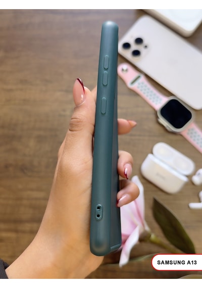 Samsung Galaxy A13 Uyumlu Kamera Korumalı Darbeye Dayanıklı Renk Atmayan Keep Silikon Kılıf Haki