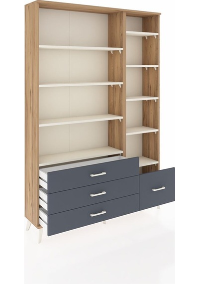 Arges Dolap 9 Raflı 4 Çekmeceli 132x30x195 Çam-aytaşı/antrasit Aytası/antrasıt Arges Dolap 9 Raflı 4 Çekmeceli 132x30x195 Çam-aytaşı/antrasit Aytası/antrasıt