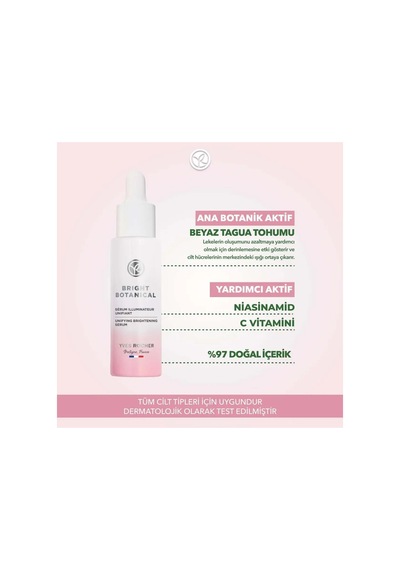 Leke Karşıtı Aydınlatıcı Cilt Serumu 30 Ml - Beyaz Tagua Tohumu Niasinamid C Vitamini Bakım 25+ Yaş