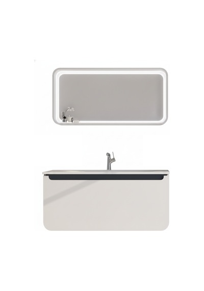 Creavit Pion 120 Cm Lavabo Dolabı Beyaz Siyah Ve Led Ayna Beyaz Creavit Pion 120 Cm Lavabo Dolabı Beyaz Siyah Ve Led Ayna Beyaz